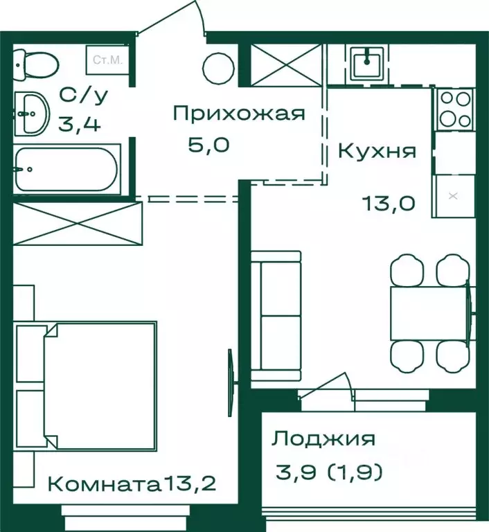 1-к кв. Алтай, Майминский район, с. Майма  (36.5 м) - Фото 0