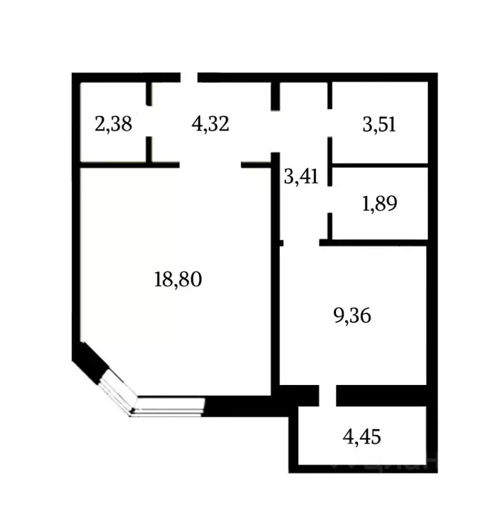 1-к кв. Тульская область, Тула ул. Хворостухина, 11А (44.0 м) - Фото 2