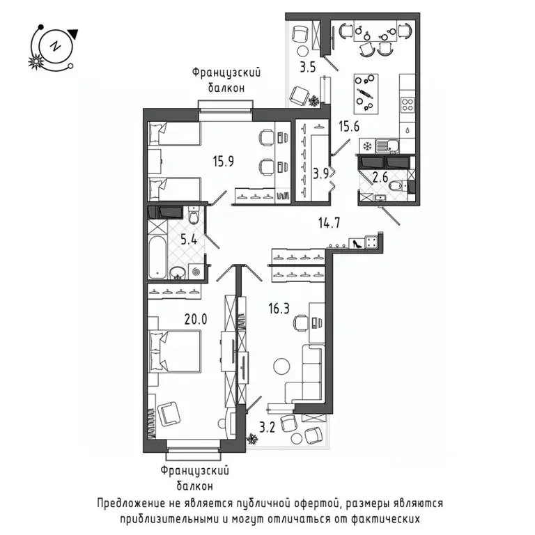 3-к кв. Санкт-Петербург Черниговская ул., 17 (99.8 м) - Фото 0