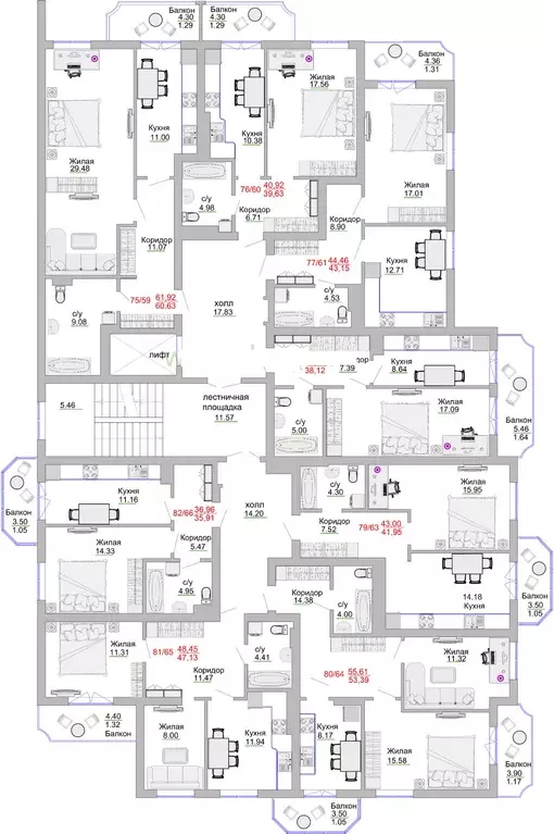 2-к кв. Калининградская область, Пионерский Портовая ул., 5к1 (52.6 м) - Фото 2