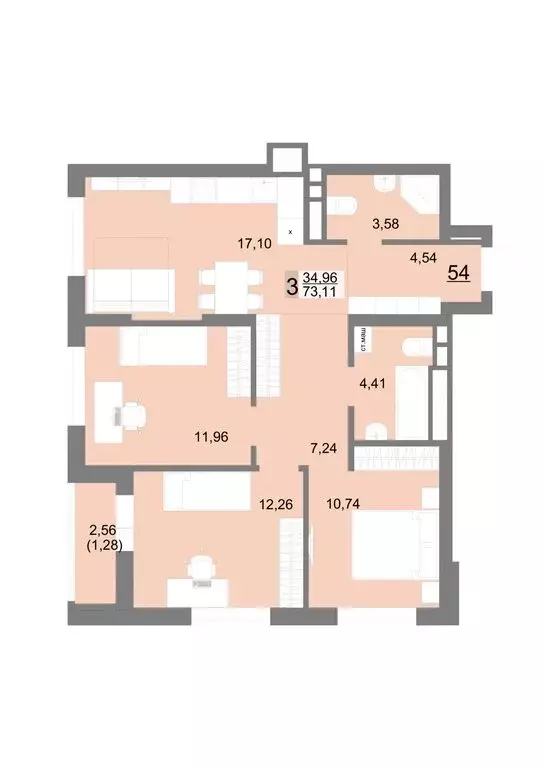 3-комнатная квартира: Екатеринбург, Тенистая улица, 8с5 (73.11 м) - Фото 0