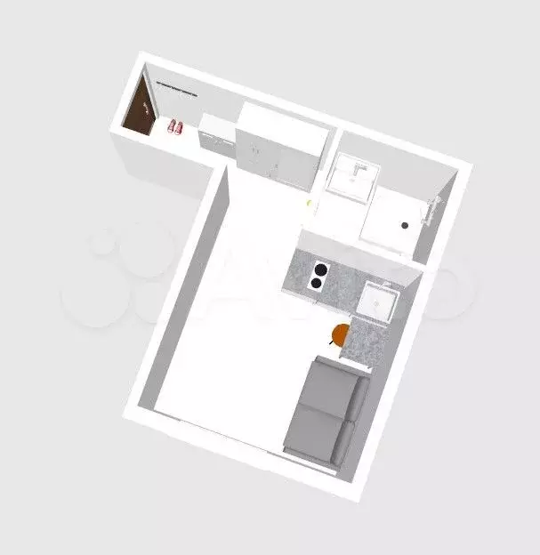 Квартира-студия, 14,6 м, 1/16 эт. - Фото 1
