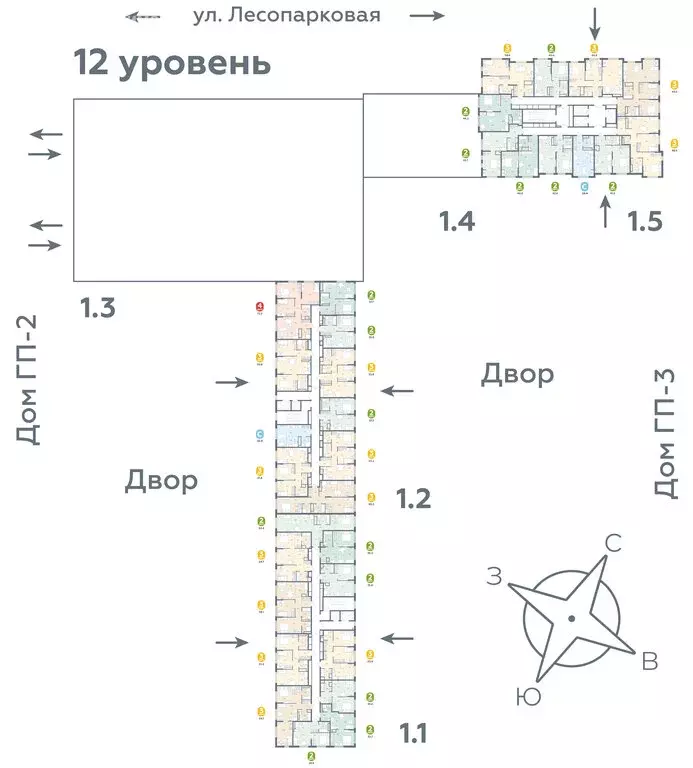 3-комнатная квартира: Тюмень, Лесопарковая улица, 22 (69.2 м) - Фото 2