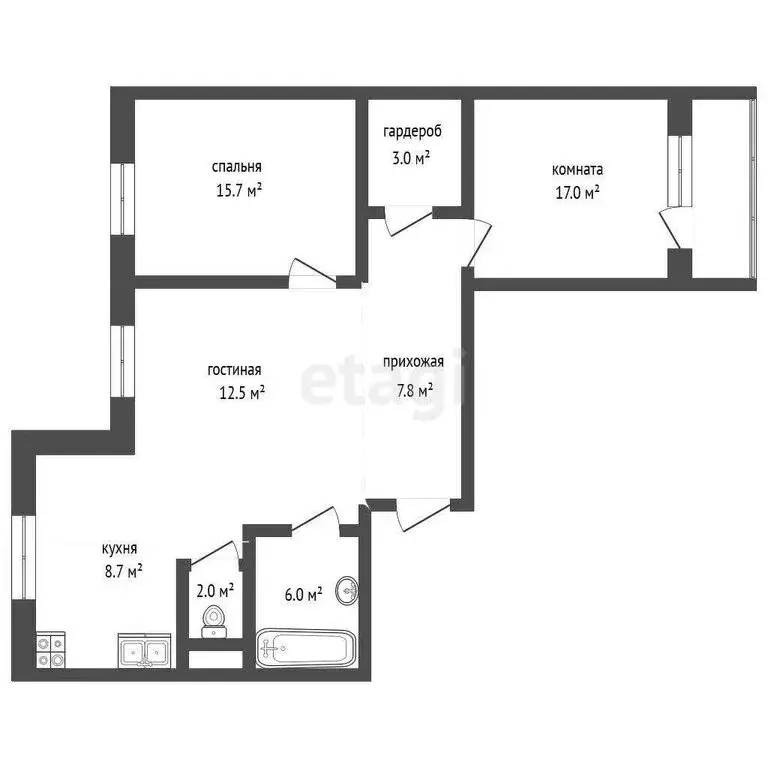 3-комнатная квартира: Ярославль, улица Бабича, 10/22 (74 м) - Фото 0
