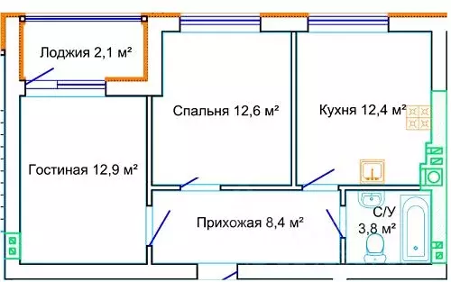 2-к кв. Калининградская область, Зеленоградск ул. Пригородная, 21 ... - Фото 0