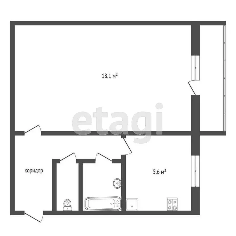 1-комнатная квартира: Ярославль, переулок Герцена, 10 (31.5 м) - Фото 1