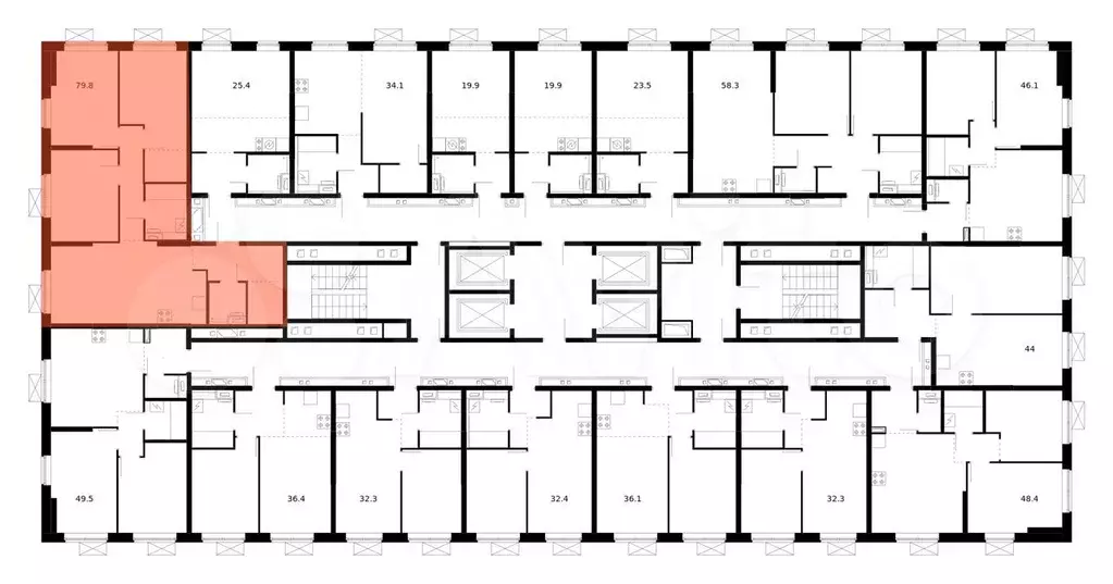 3-к. квартира, 79,8 м, 15/25 эт. - Фото 1