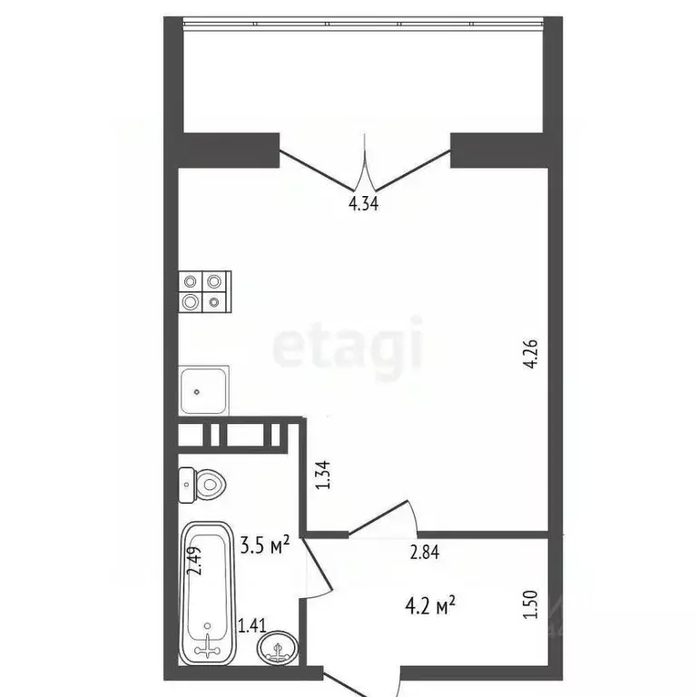 Студия Челябинская область, Челябинский городской округ, пос. ... - Фото 1