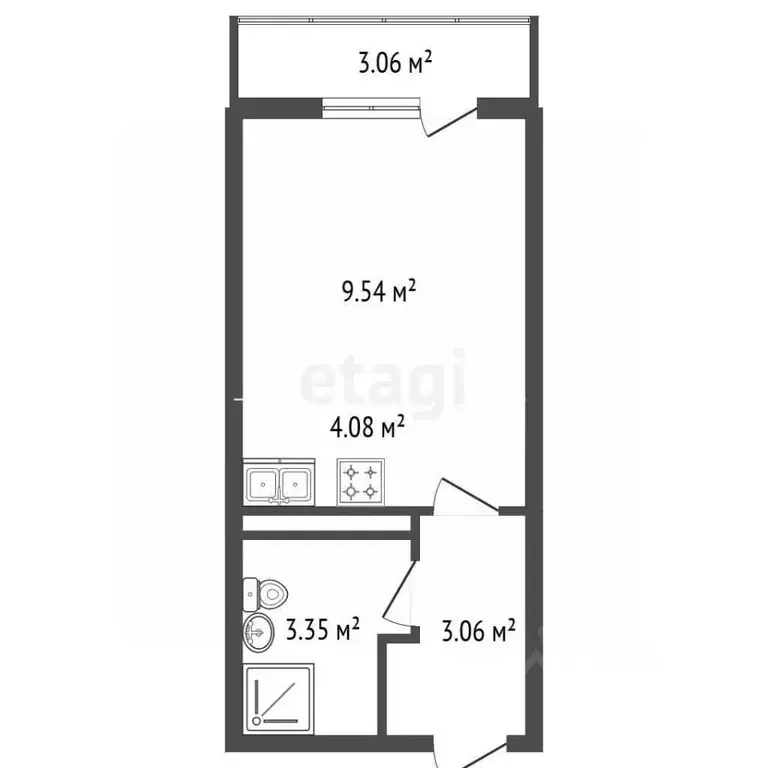 Студия Ленинградская область, Мурино Всеволожский район, ул. Графская, ... - Фото 2