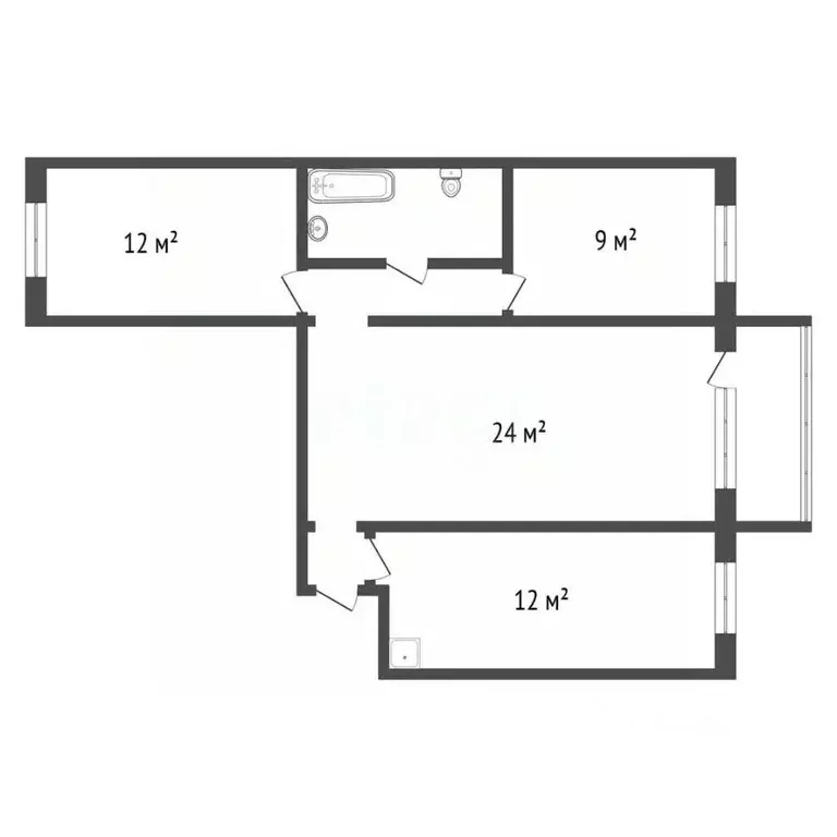 3-к кв. Красноярский край, Красноярск Северный мкр, ул. Водопьянова, ... - Фото 2