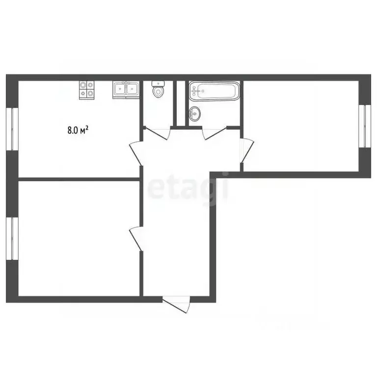 2-к кв. Тамбовская область, Тамбов Советская ул., 21 (59.3 м) - Фото 1