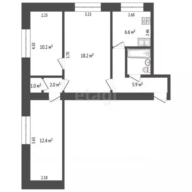 3-к кв. Крым, Ялта ул. Кирова, 25 (59.4 м) - Фото 0