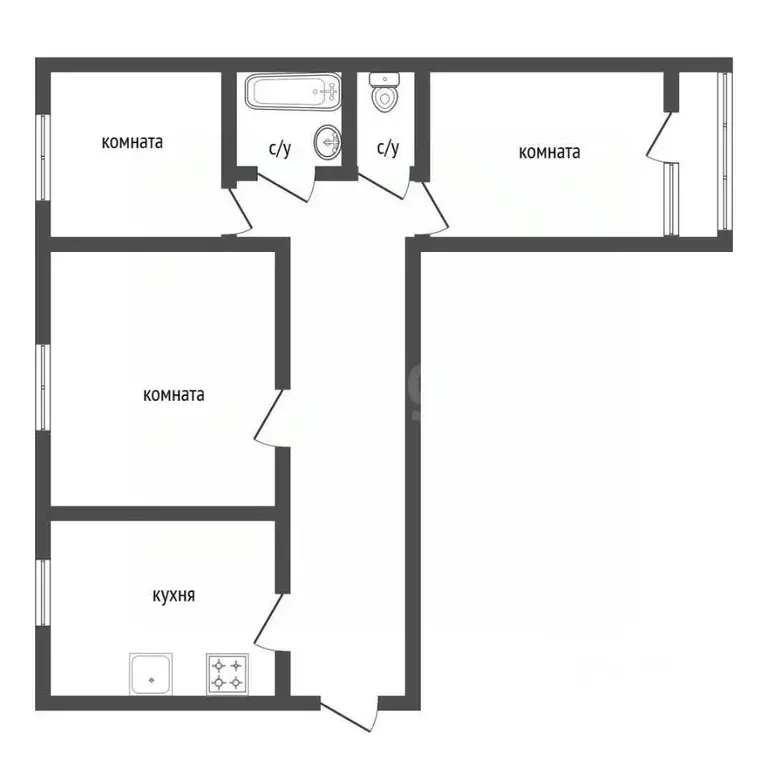 3-к кв. Башкортостан, Уфа Шакша-Южная жилрайон, ул. Сельская, 6 (65.0 ... - Фото 2