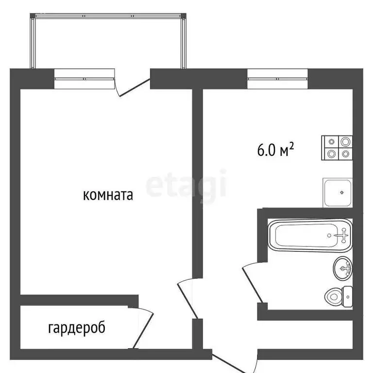 1-комнатная квартира: Ярославль, улица Чкалова, 23к2 (32 м) - Фото 0