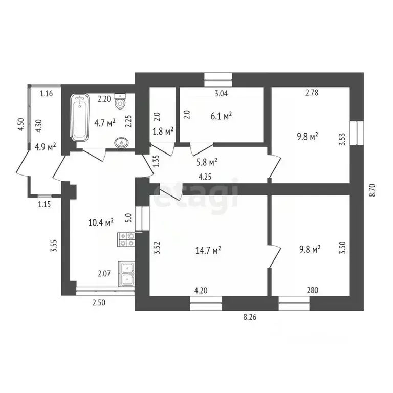 Дом в Крым, Советский пгт ул. Механизаторов (87 м) - Фото 2