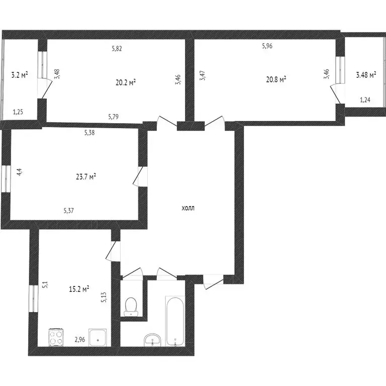 3-комнатная квартира: Белгород, улица Плеханова, 10А (74 м) - Фото 0
