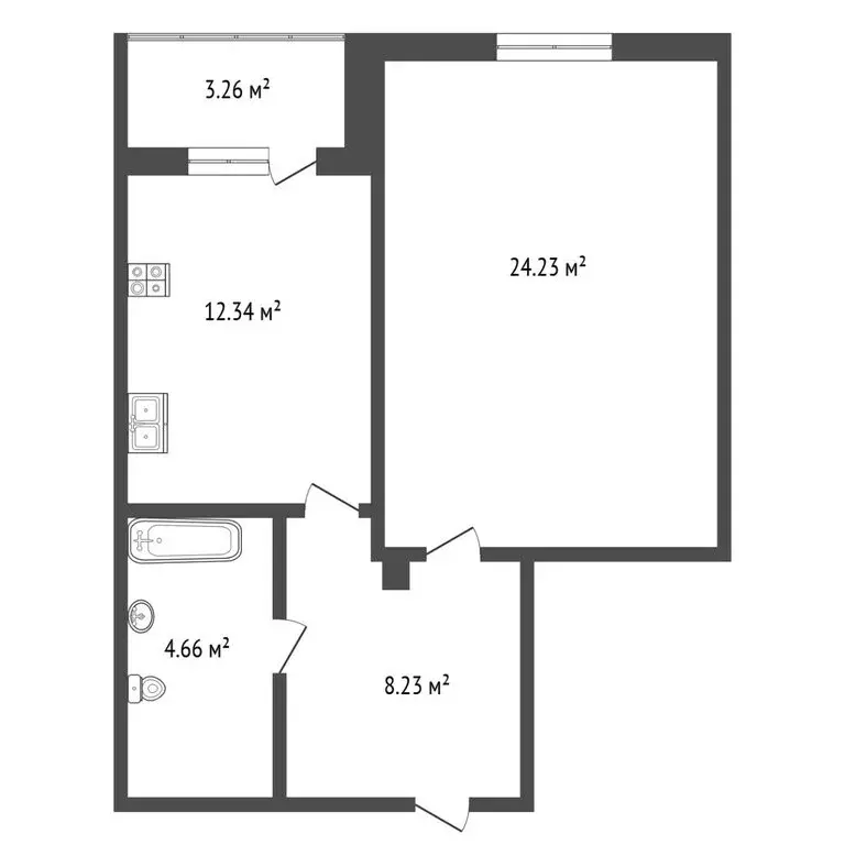 1-комнатная квартира: Тюмень, Вересковая улица, 11 (49.1 м) - Фото 1