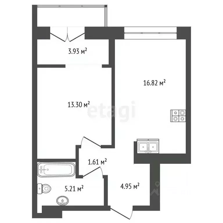 1-к кв. Тюменская область, Тюмень Тарманы мкр, ул. Малышева, 31к1 ... - Фото 1