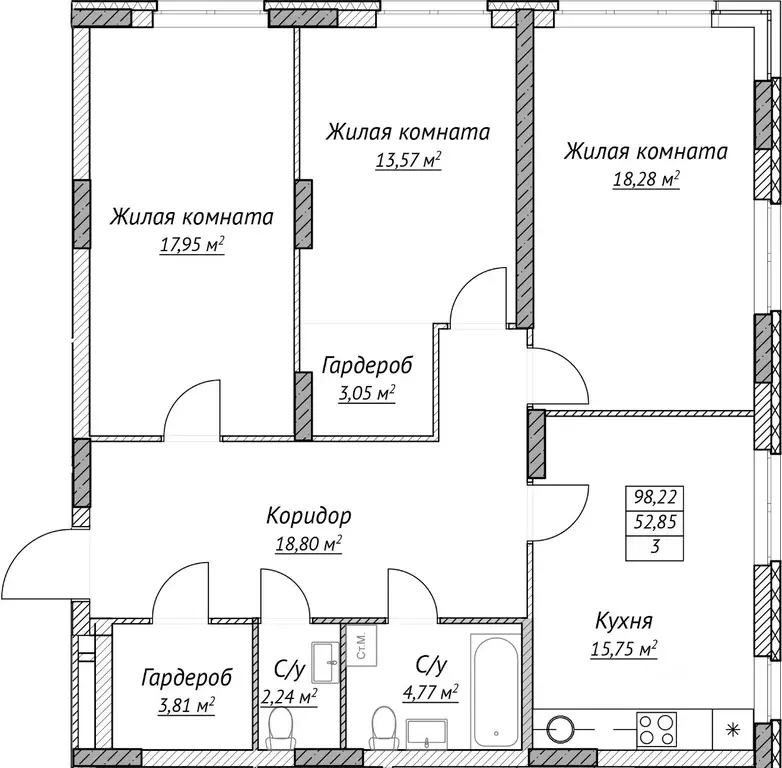 3-к кв. Нижегородская область, Нижний Новгород Сахарный Дол жилой ... - Фото 1
