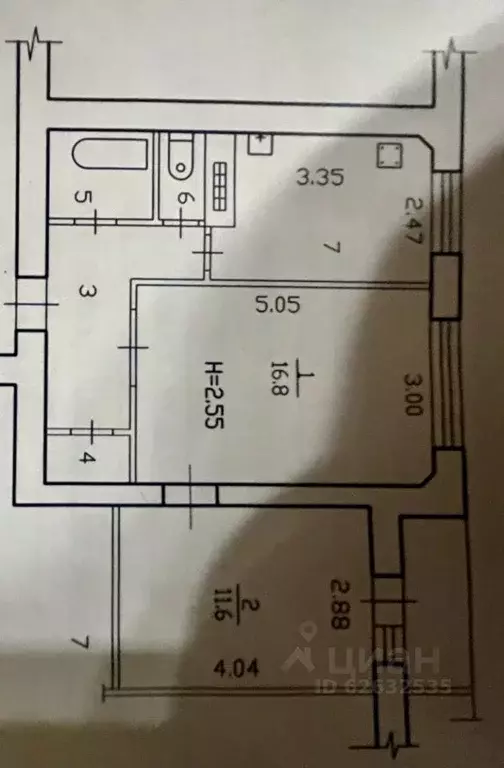 2-к кв. Волгоградская область, Волгоград ул. Кропоткина, 3 (49.0 м) - Фото 2