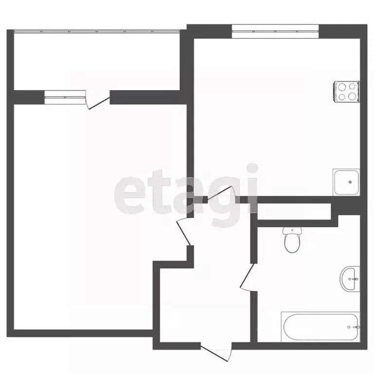 1-к кв. Тюменская область, Тюмень ул. Фармана Салманова, 26к2 (32.0 м) - Фото 2