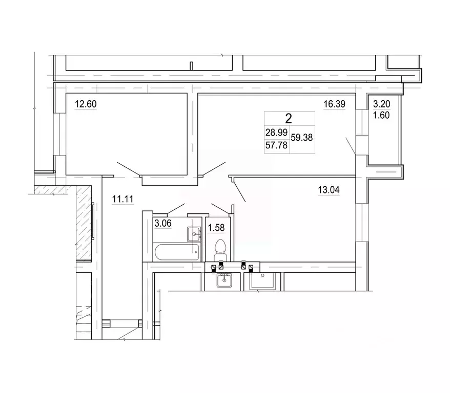 2-к кв. Ленинградская область, Коммунар г. Гатчинский муниципальный ... - Фото 1