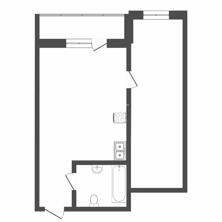 2-комнатная квартира: Тюмень, Институтская улица, 2А (50 м) - Фото 1