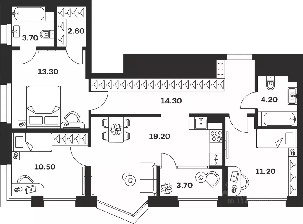3-к кв. Тульская область, Тула ул. Михеева, 9А (82.7 м) - Фото 0