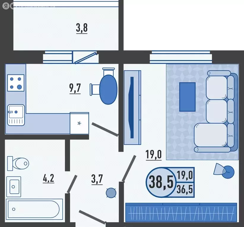1-комнатная квартира: Орловский муниципальный округ, деревня ... - Фото 1