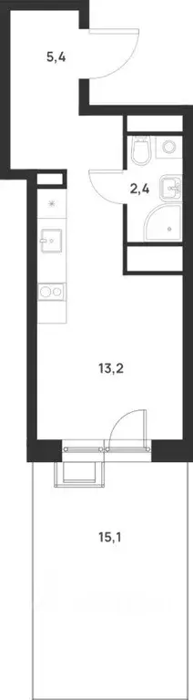 Квартира, студия, 25.5 м - Фото 2