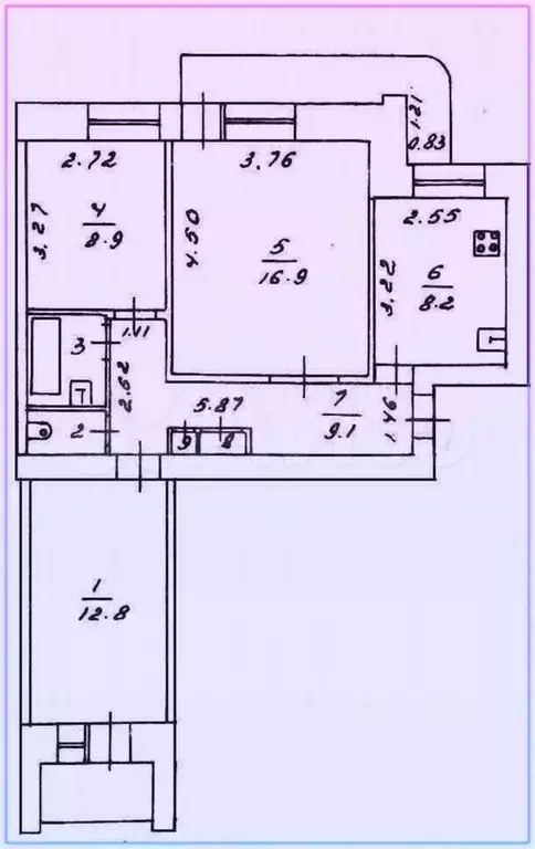 3-к. квартира, 60 м, 3/9 эт. - Фото 0