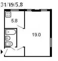 1-комнатная квартира: Тула, улица Фрунзе, 21 (31.5 м) - Фото 1