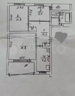 3-к. квартира, 58,6 м, 9/9 эт. - Фото 0