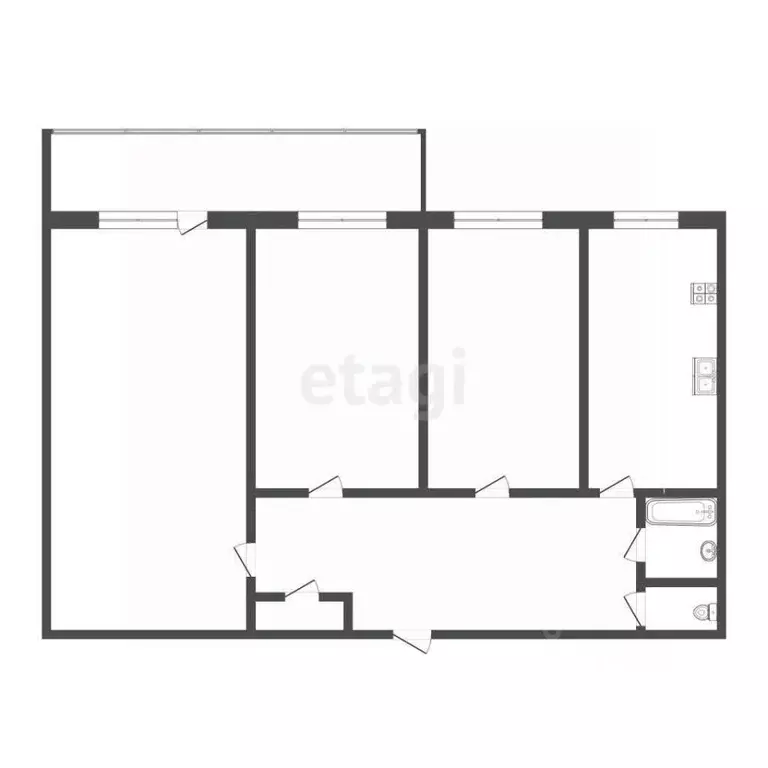 3-к кв. Смоленская область, Смоленск ул. Нормандия-Неман, 19к1 (67.8 ... - Фото 1