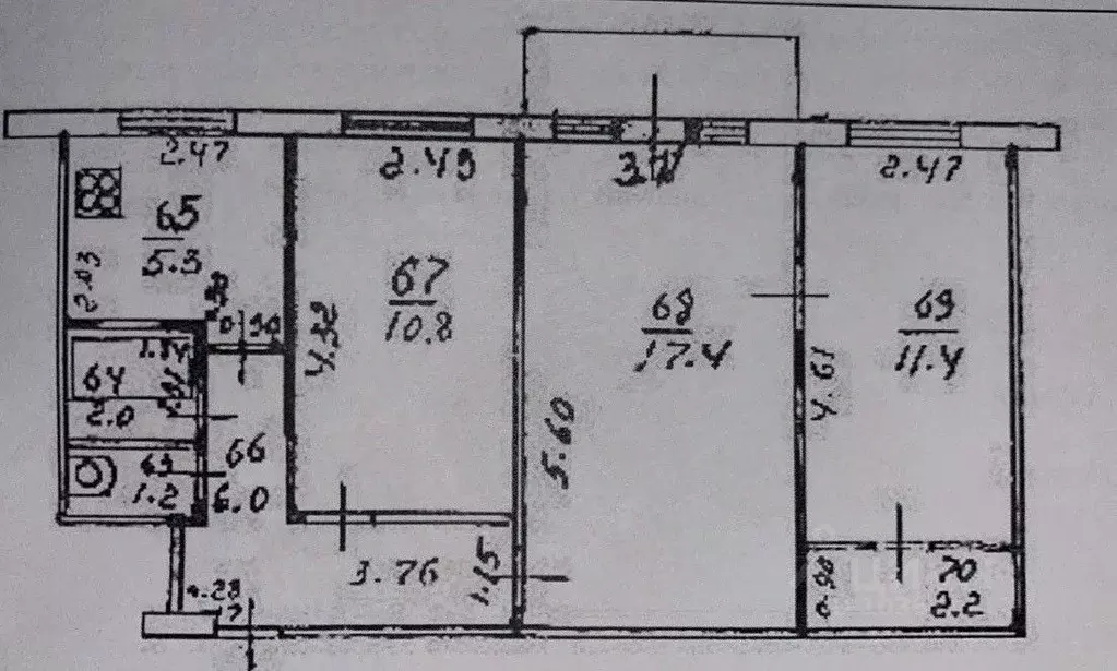3-к кв. Кировская область, Киров ул. Мира, 18 (56.3 м) - Фото 1
