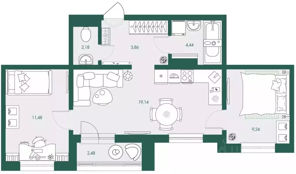 2-к кв. Сахалинская область, Южно-Сахалинск Ново-Александровск п/р, ... - Фото 1