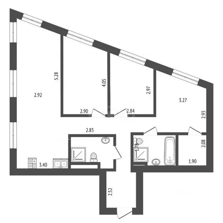 4-к кв. Москва ул. Народного Ополчения, 15К3 (92.0 м) - Фото 1