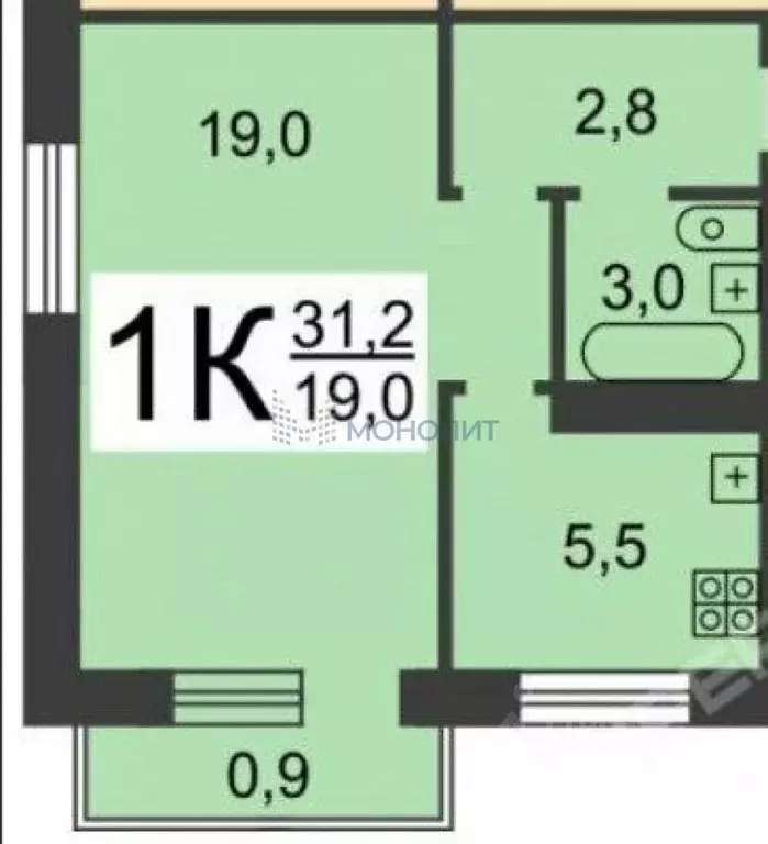 1-к кв. Нижегородская область, Нижний Новгород Снежная ул., 27к1 (31.2 ... - Фото 0