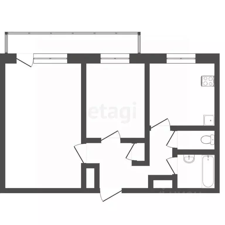2-к кв. Бурятия, Улан-Удэ Кабанская ул., 2 (47.9 м) - Фото 1