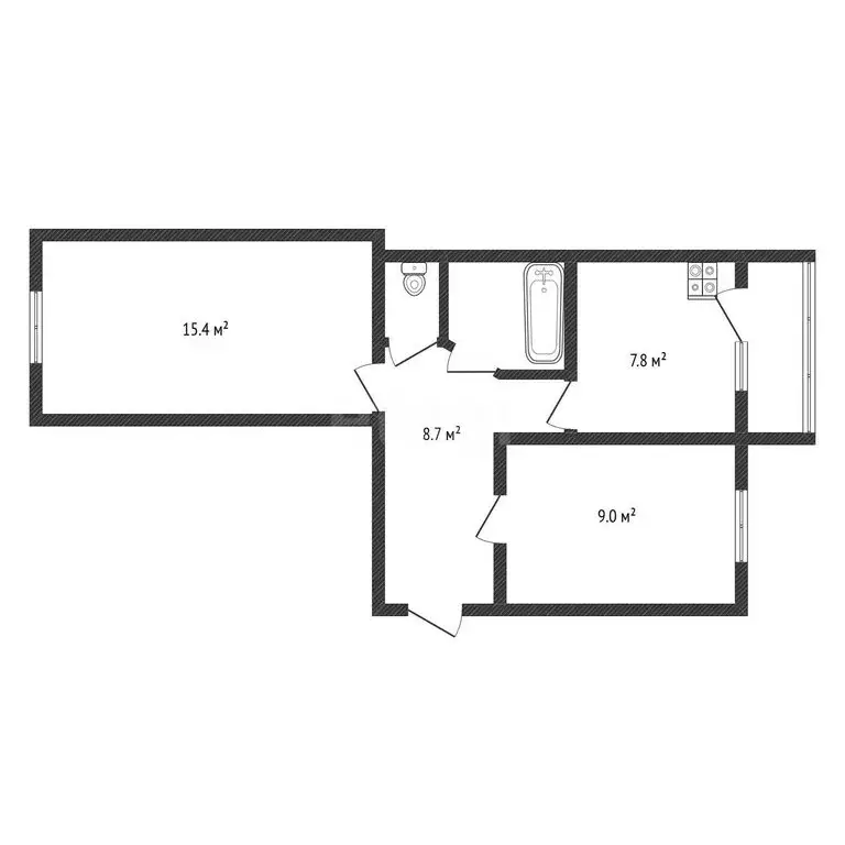 2-комнатная квартира: Черкесск, Первомайская улица, 35 (49.2 м) - Фото 2