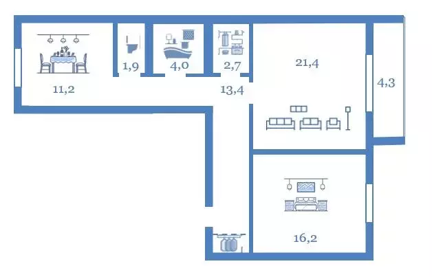 Продаётся 2-к квартира, 65.7 м - Фото 1