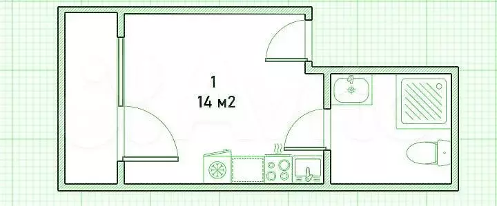 Квартира-студия, 15 м, 1/14 эт. - Фото 0