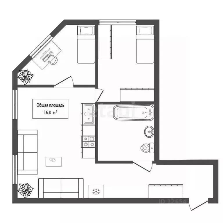 3-к кв. Новосибирская область, Мошковский район, пос. Октябрьский ул. ... - Фото 2