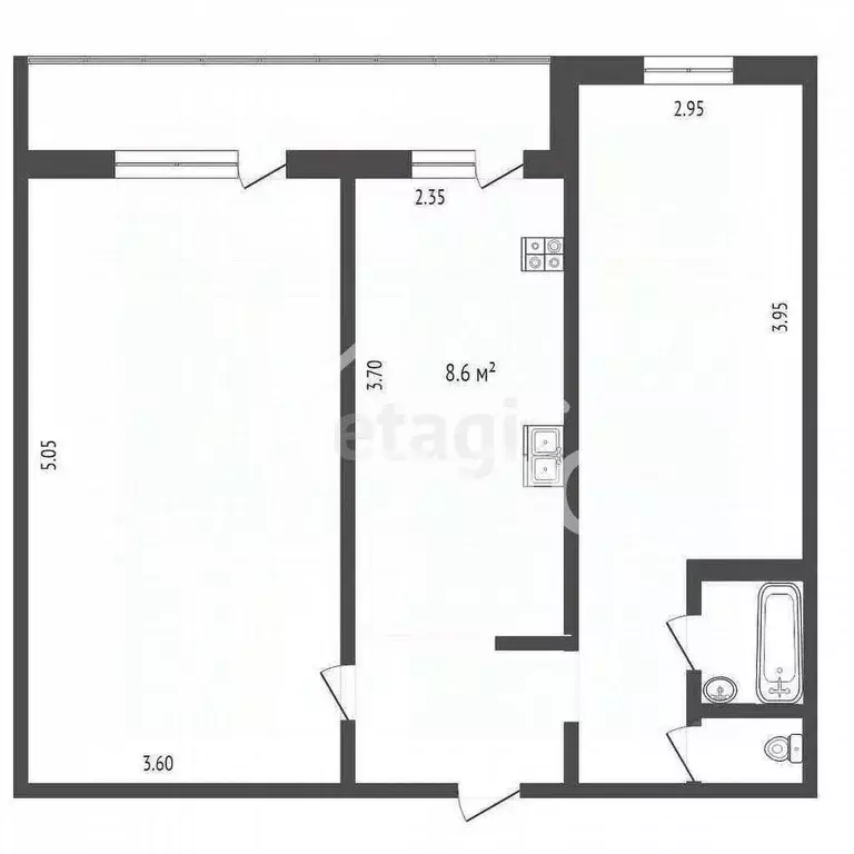 2-к кв. Самарская область, Самара Енисейская ул., 43 (49.6 м) - Фото 1