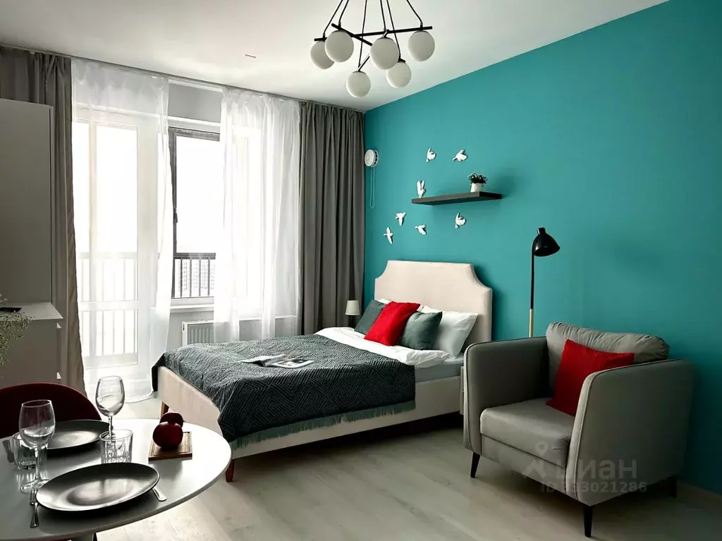 Студия Санкт-Петербург ул. Верхне-Каменская, 11к1 (25.3 м) - Фото 1