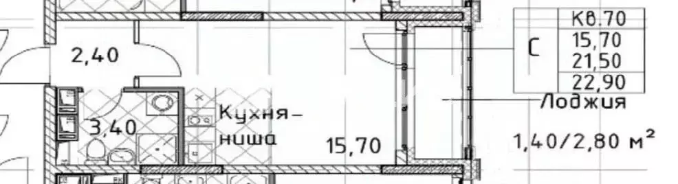 Студия Санкт-Петербург Планерная ул., 99 (22.9 м) - Фото 2