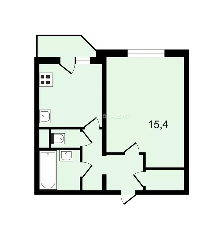 1-комнатная квартира: Москва, Белореченская улица, 10к1 (34.7 м) - Фото 1
