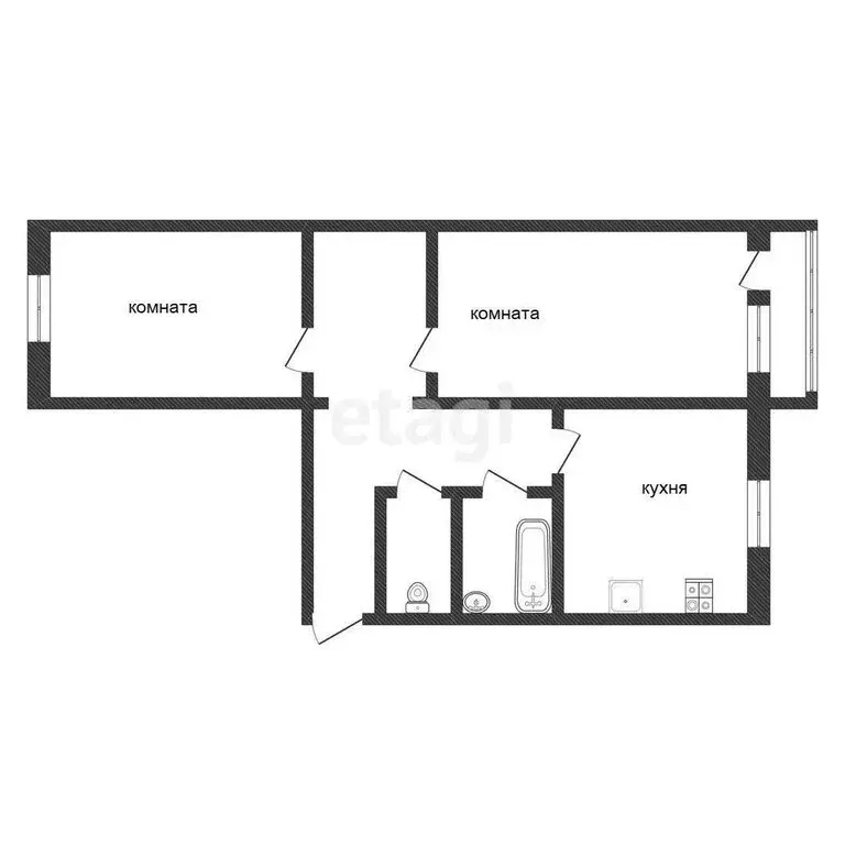 2-комнатная квартира: Кириши, проспект Ленина, 24 (44.4 м) - Фото 1