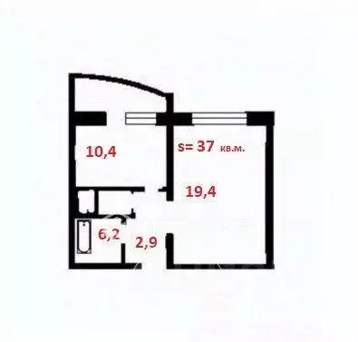 Квартира, 1 комната, 37 м - Фото 1