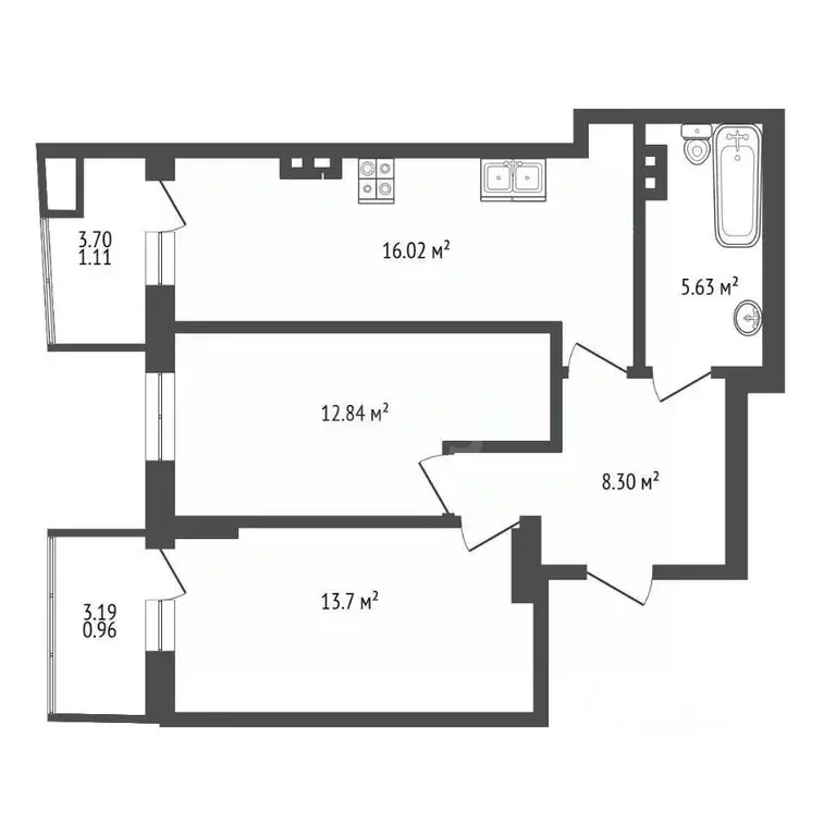 2-к кв. Ростовская область, Ростов-на-Дону ул. Ларина, 45с1 (58.0 м) - Фото 1